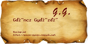 Göncz Győző névjegykártya